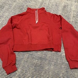 Brandy Mellville red crop quarter zip